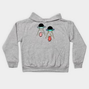 Ghosts being lifted into spaceship #1 Kids Hoodie